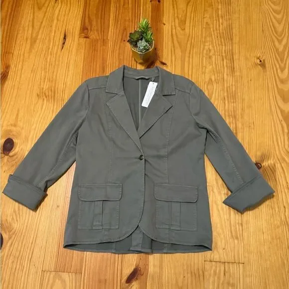 NWT Soft Surroundings Forte Jacket Agave Green Womens Size SMALL